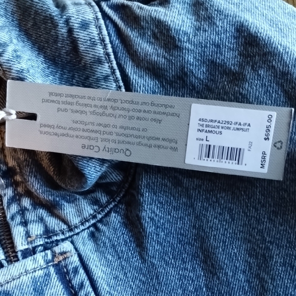 Hudson+Zoe Jeans Men's Blue Denim Cargo Jumpsuit - Picture 15 of 16